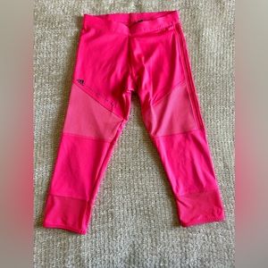 Adidas Stella McCartney & Parley bright pink cropped leggings. Women’s small.
